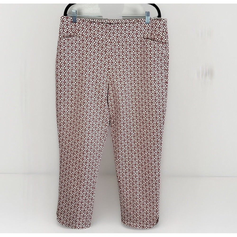 Croft Barrow Women's 16 Effortless Stretch Ankle Pants Maroon Pull On Pockets‎